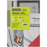Обложка для брошюровщика OfficeSpace, A4, 250г/м, "Лён", картон, красный, Bc7045