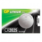 Элемент питания Gp "Lithium" Cr2025, 1штука, Cr2025-7C5