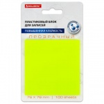Блок самоклеящийся Brauberg "Transparent", 76*76мм, 100л, пластик, прозрачный, желтый, 115207