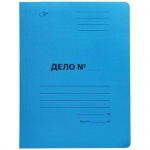 Скоросшиватель "Дело", картон мелованный, 300 г/м2, синий, пробитый, 195077