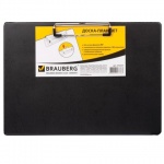 Доска-планшет с зажимом Brauberg "NumberOne", А4, горизонтальная, картон, Пвх, черный, 232223